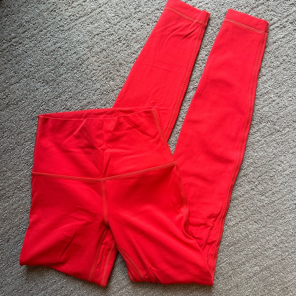 Red Lululemon leggings
